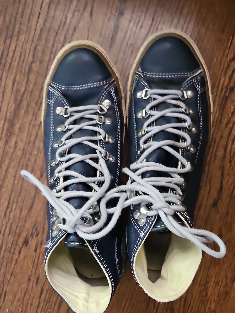 Converse Men's Navy Leather High-Top Sneakers